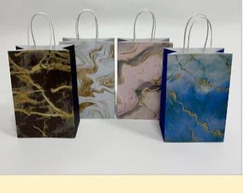 120gsm Kraft Paper Bag with Twisted Handle — Marble Print
