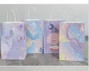 120gsm Kraft Paper Bag with Twisted Handle — Mermaid Print