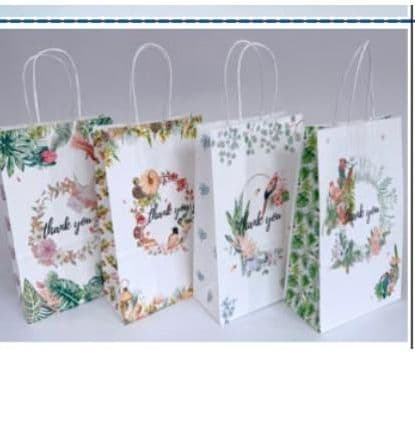 120gsm Kraft Paper Bag with Twisted Handle — Thank You Wreath
